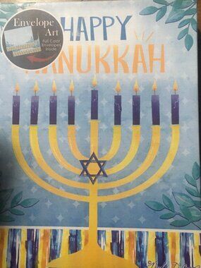 Hanukkah Greeting Cards 5 Packs of 12 Cards with Full Color Envelopes